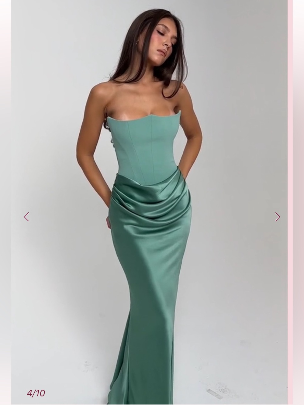 HOUSE OF CB Persephone Jade Strapless Corset Maxi dress NWOT